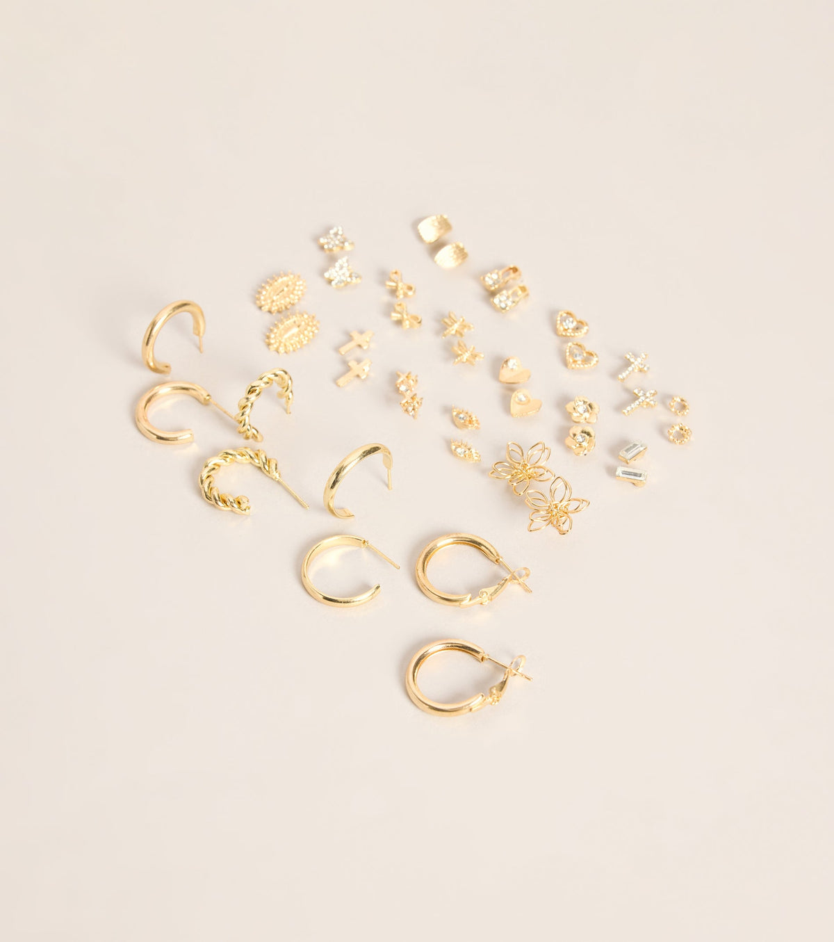 Mix It Up Stud And Hoop Earrings Set