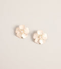 Petal Poise Pearl Flower Statement Earrings
