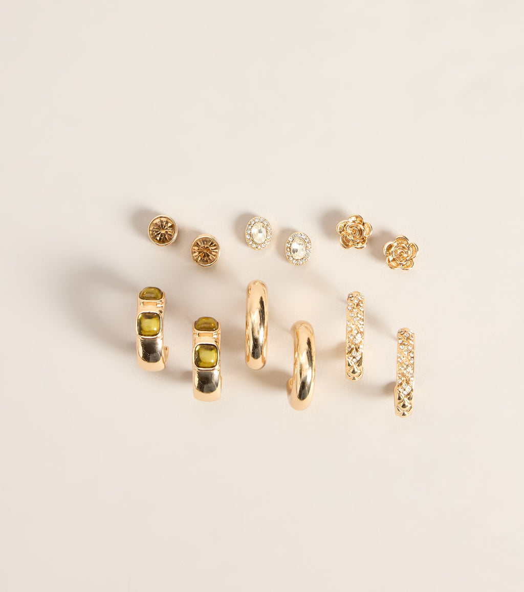 Ear Edit Stud And Hoop Earring Set
