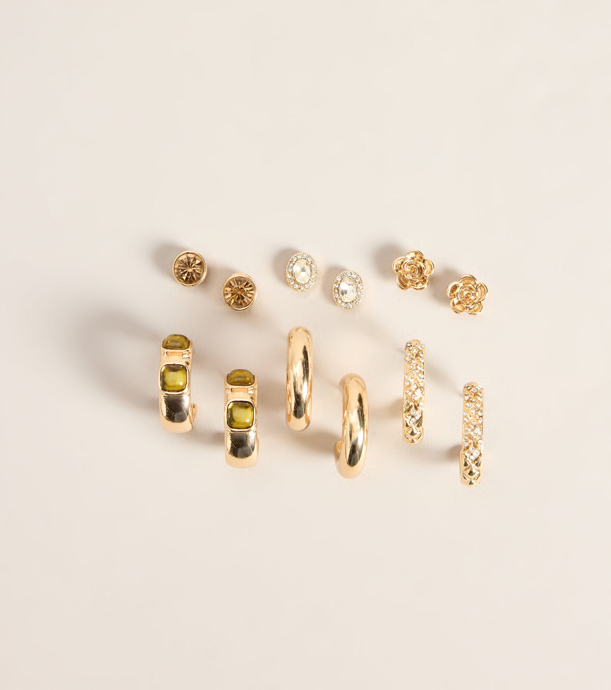 Ear Edit Stud And Hoop Earring Set