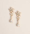 Crystal Bloom Linear Drop Earrings
