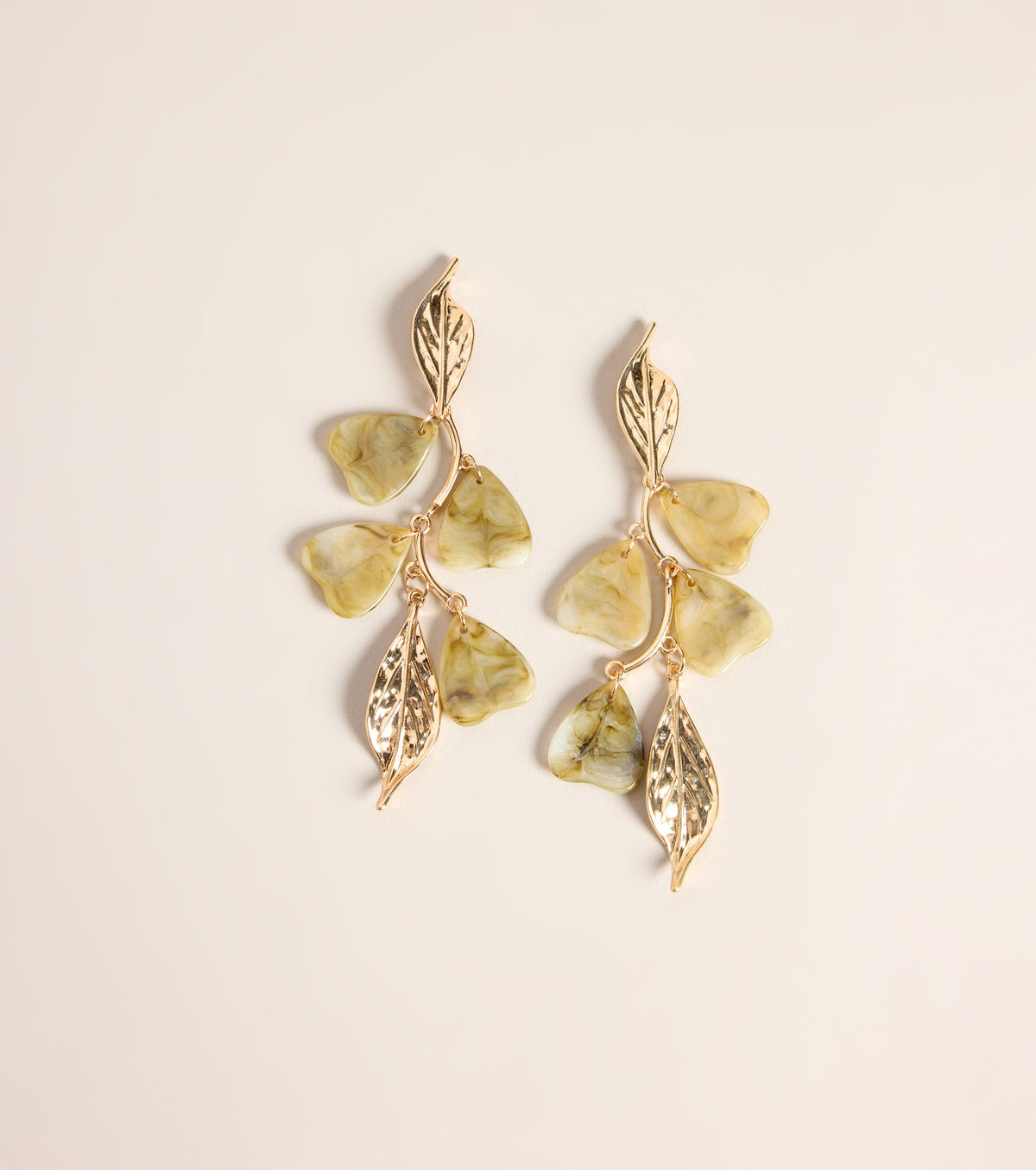 Branching Out Resin Leaf Linear Earrings