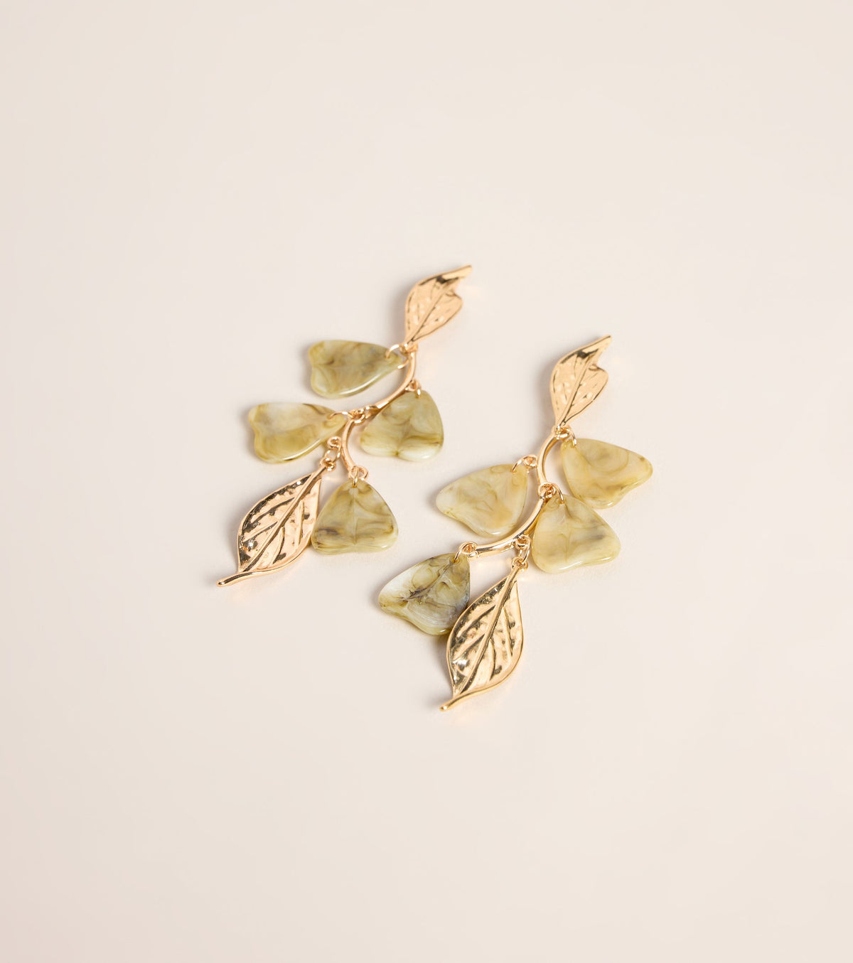 Branching Out Resin Leaf Linear Earrings