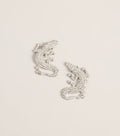 Playful Bite Rhinestone Alligator Earrings