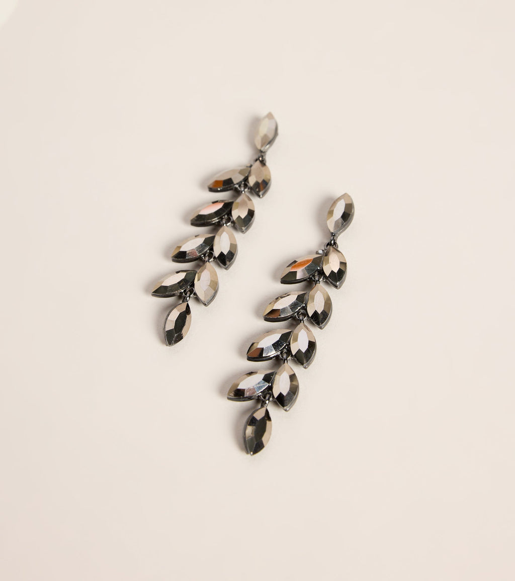 Midnight Vine Faceted Leaf Drop Earrings