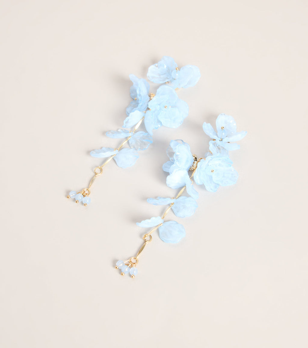 Petal Cascade Acrylic Floral Linear Earrings