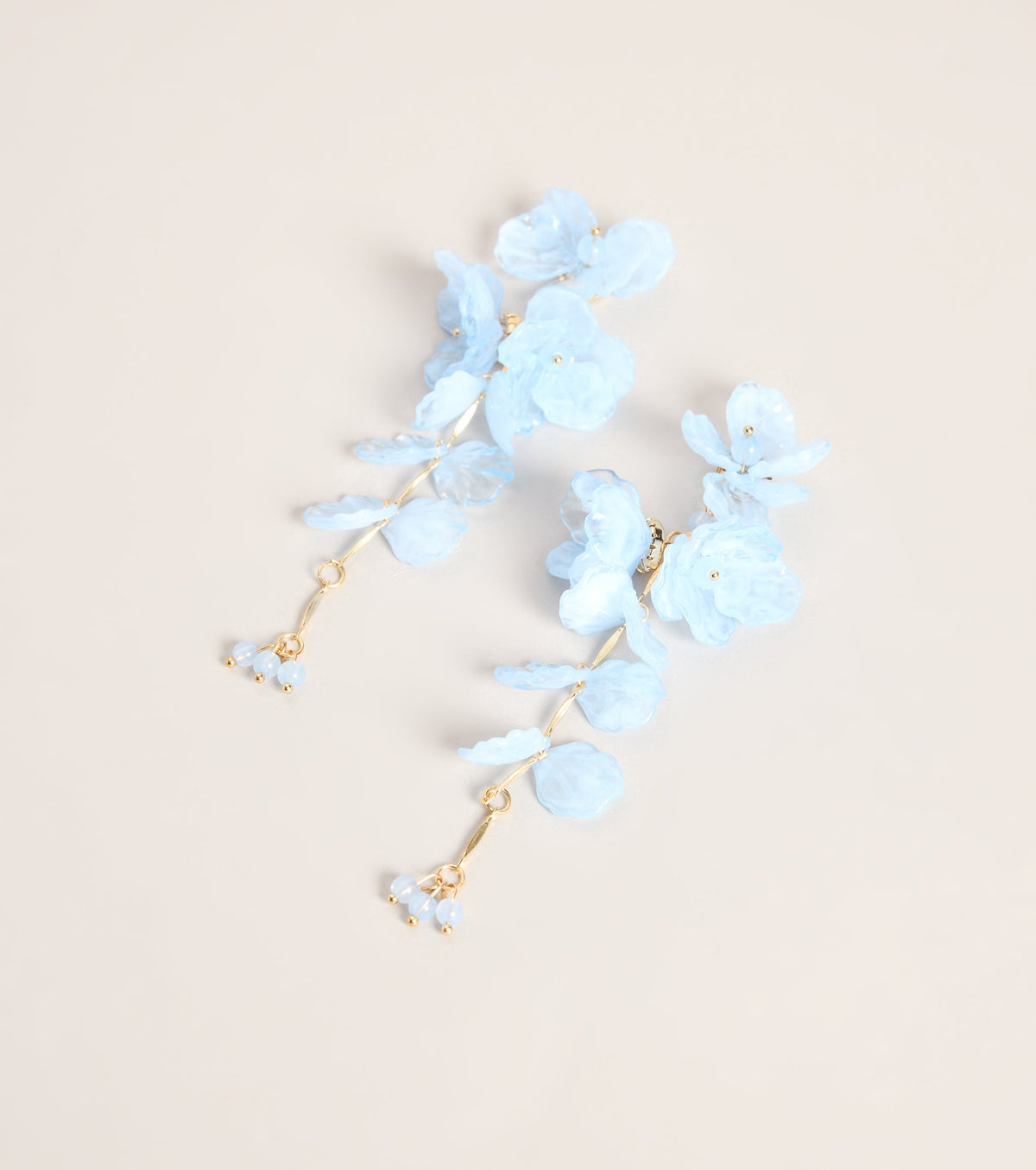 Petal Cascade Acrylic Floral Linear Earrings