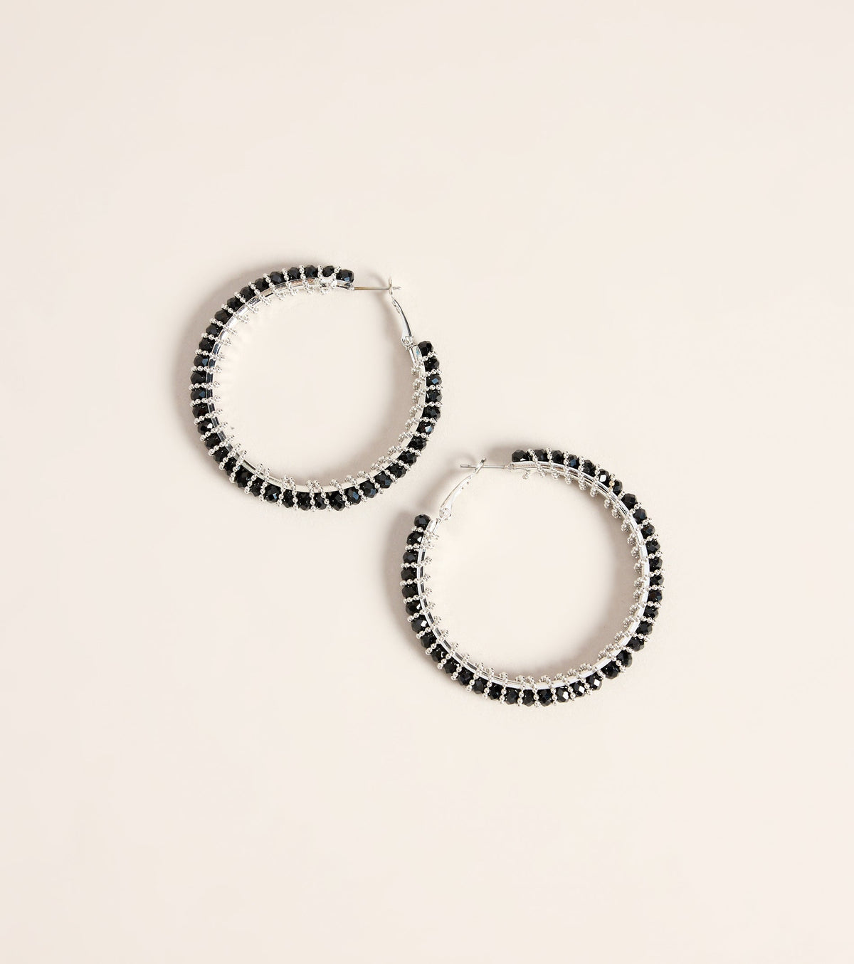 Midnight Circuit Rhinestone Statement Hoop Earrings