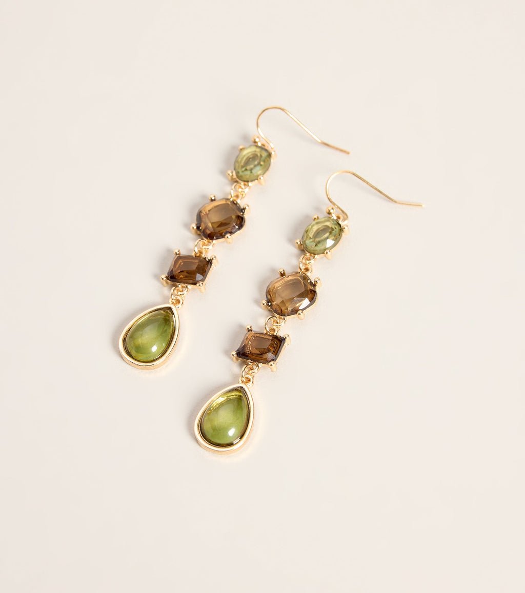 Gems in Motion Mixed Stone Linear Drop Earrings