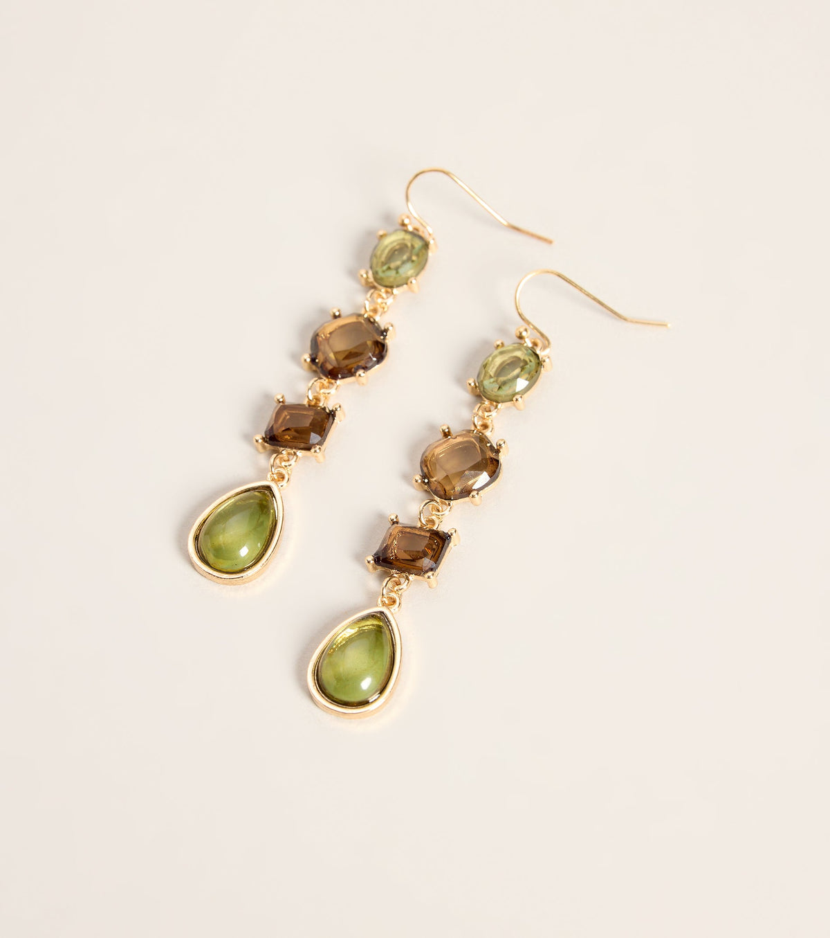 Gems in Motion Mixed Stone Linear Drop Earrings