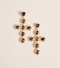 Cross My Heart Gemstone Statement Drop Earrings