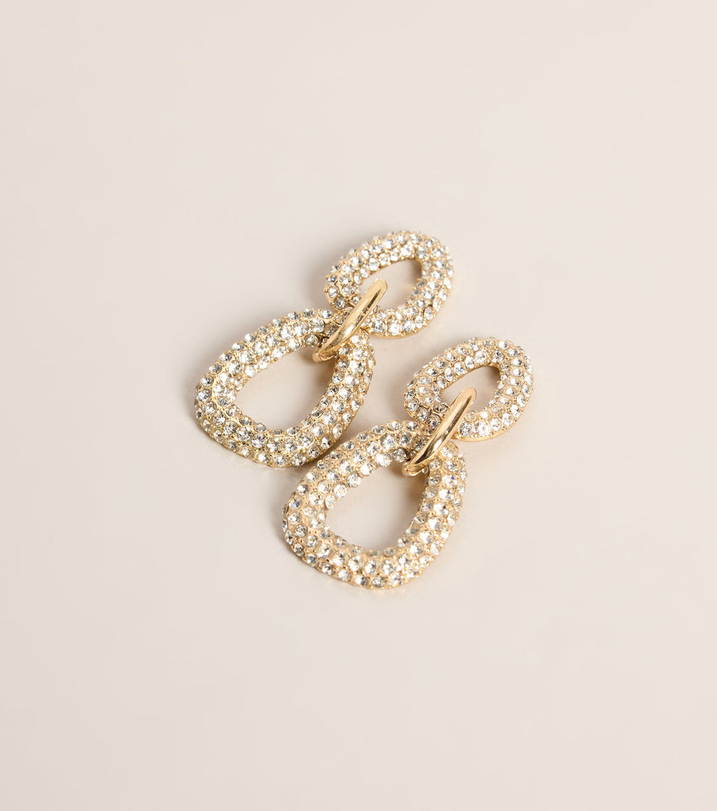Linked Up Rhinestone Chain-Link Drop Earrings