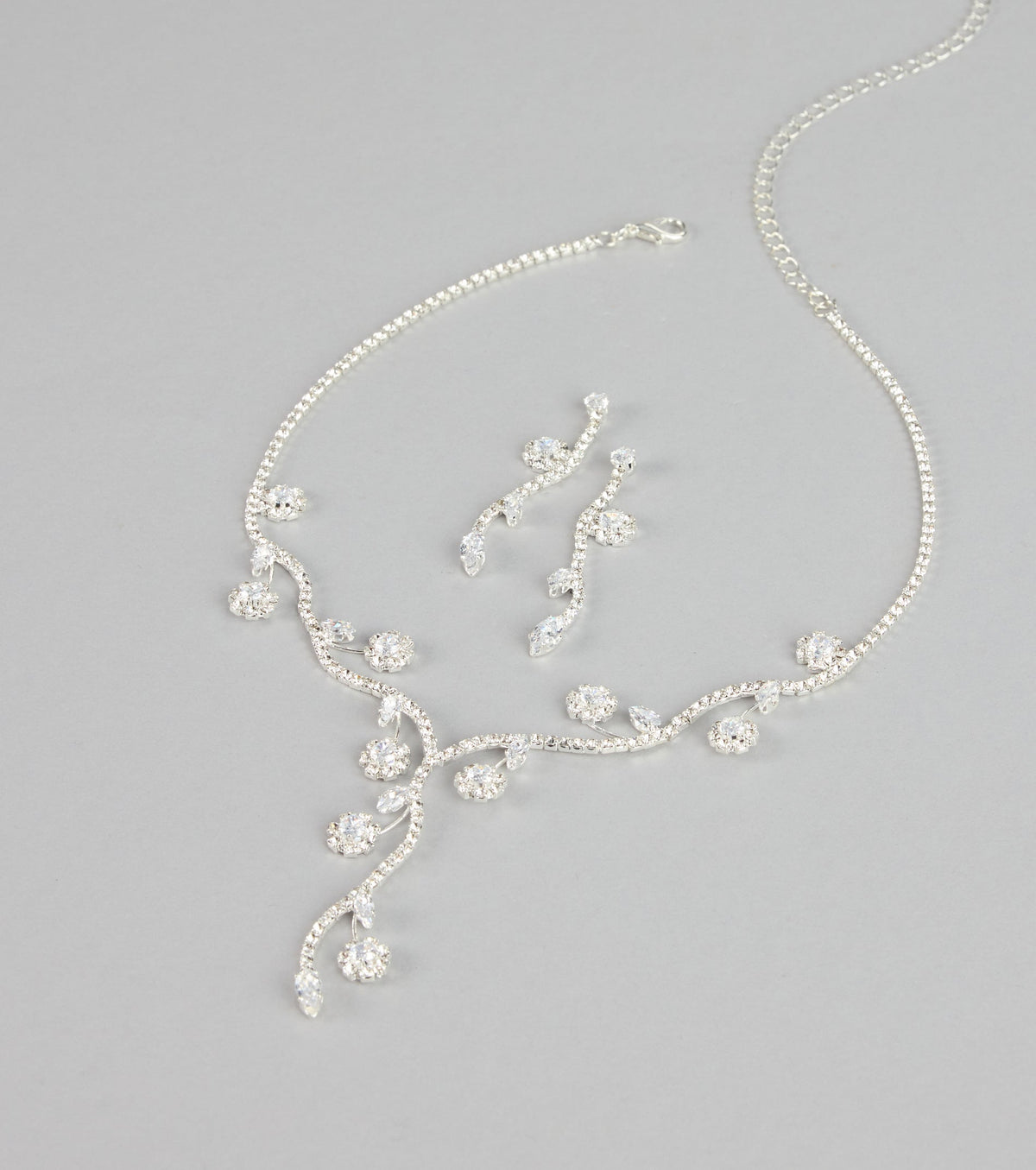 Crystal Vine Necklace And Earring Set