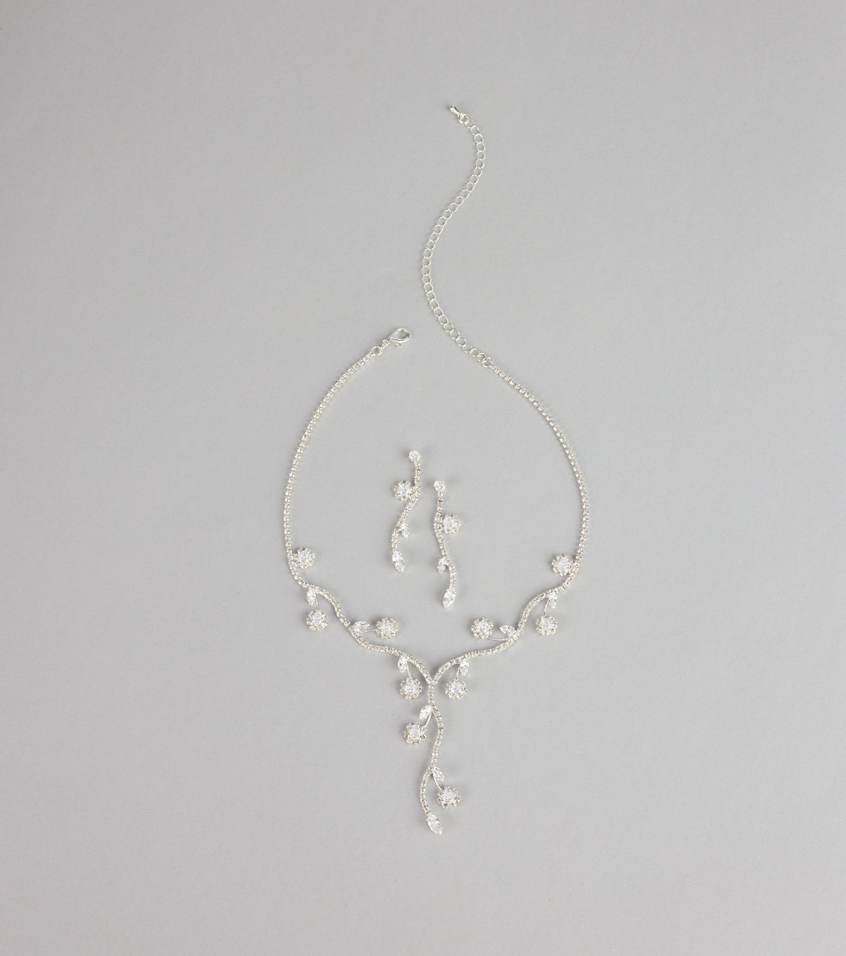 Crystal Vine Necklace And Earring Set