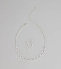 Dainty Shine Rhinestone Necklace And Earrings Set