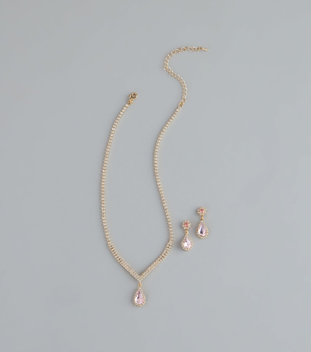Sweet Luxe Rhinestone Jewelry Set