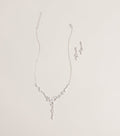 Gilded Vine Rhinestone Necklace And Earrings Set
