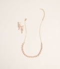 Petal Gleam Rhinestone Necklace And Earrings Set