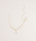 Catch The Light Floral Rhinestone Necklace And Earring Set