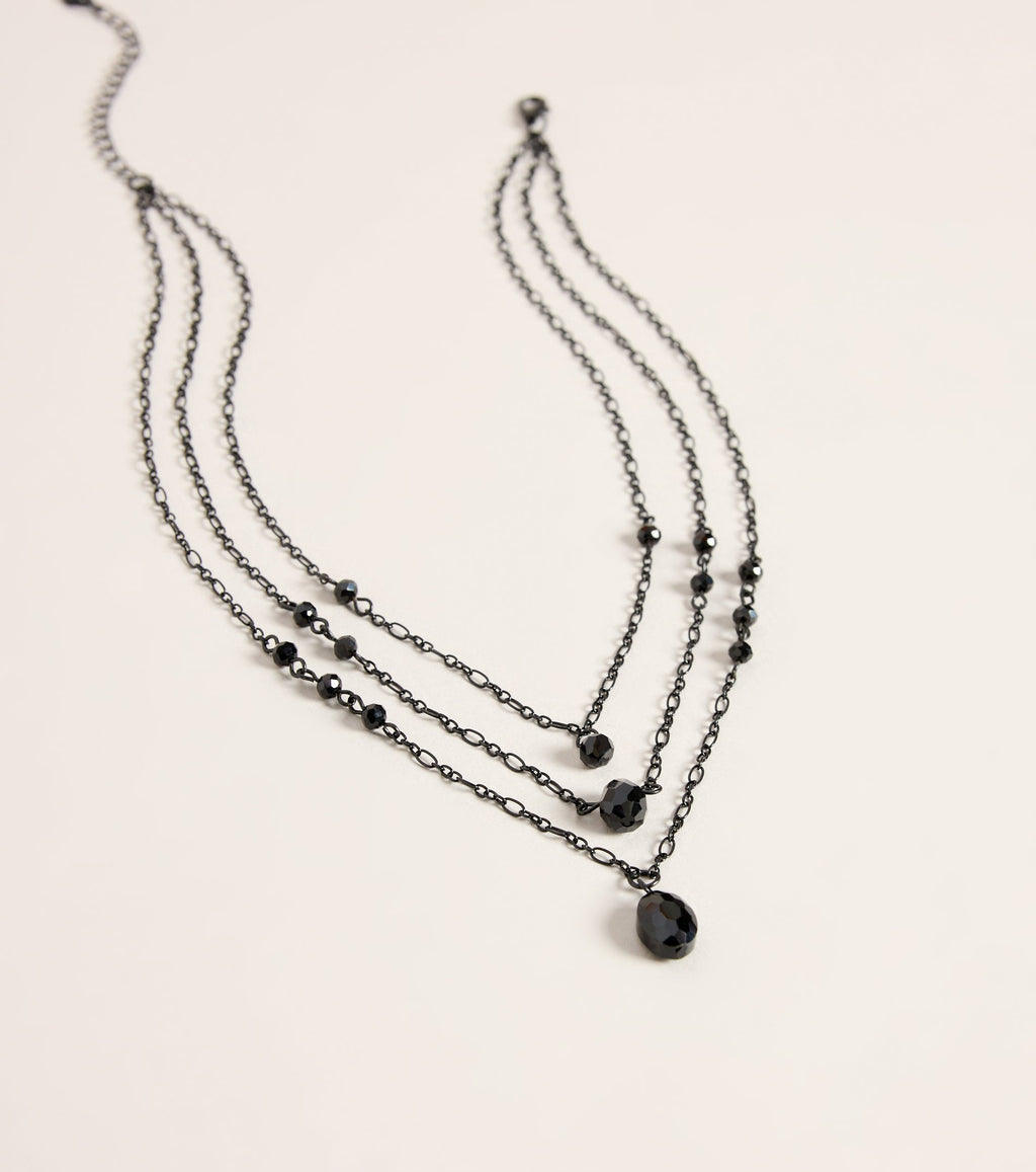 Triple Trouble Rhinestone Layered Necklace