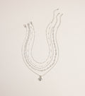 Polished Stack Pearl And Rhinestone Layered Necklace Set