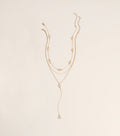 Bloom Line Rhinestone Flower Layered Necklace Set