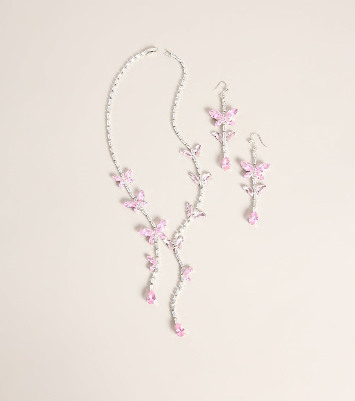 Flutter Fantasy Rhinestone Butterfly Jewelry Set