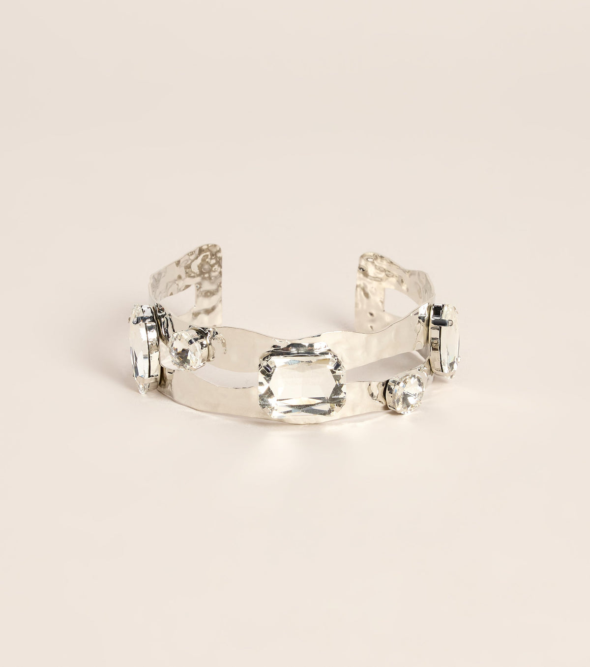 High Shine Rhinestone Statement Cuff Bracelet