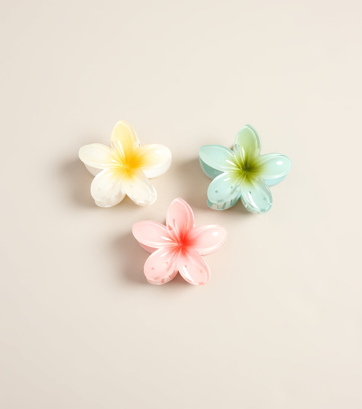 Petal Pop Tropical Flower Hair Claw Clip Set