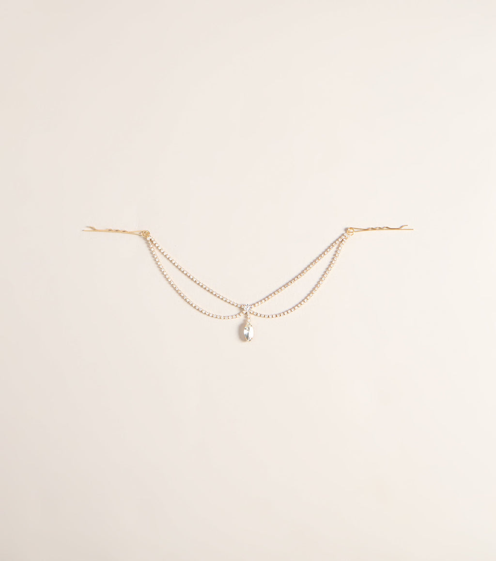 Crown Detail Rhinestone Hair Drape