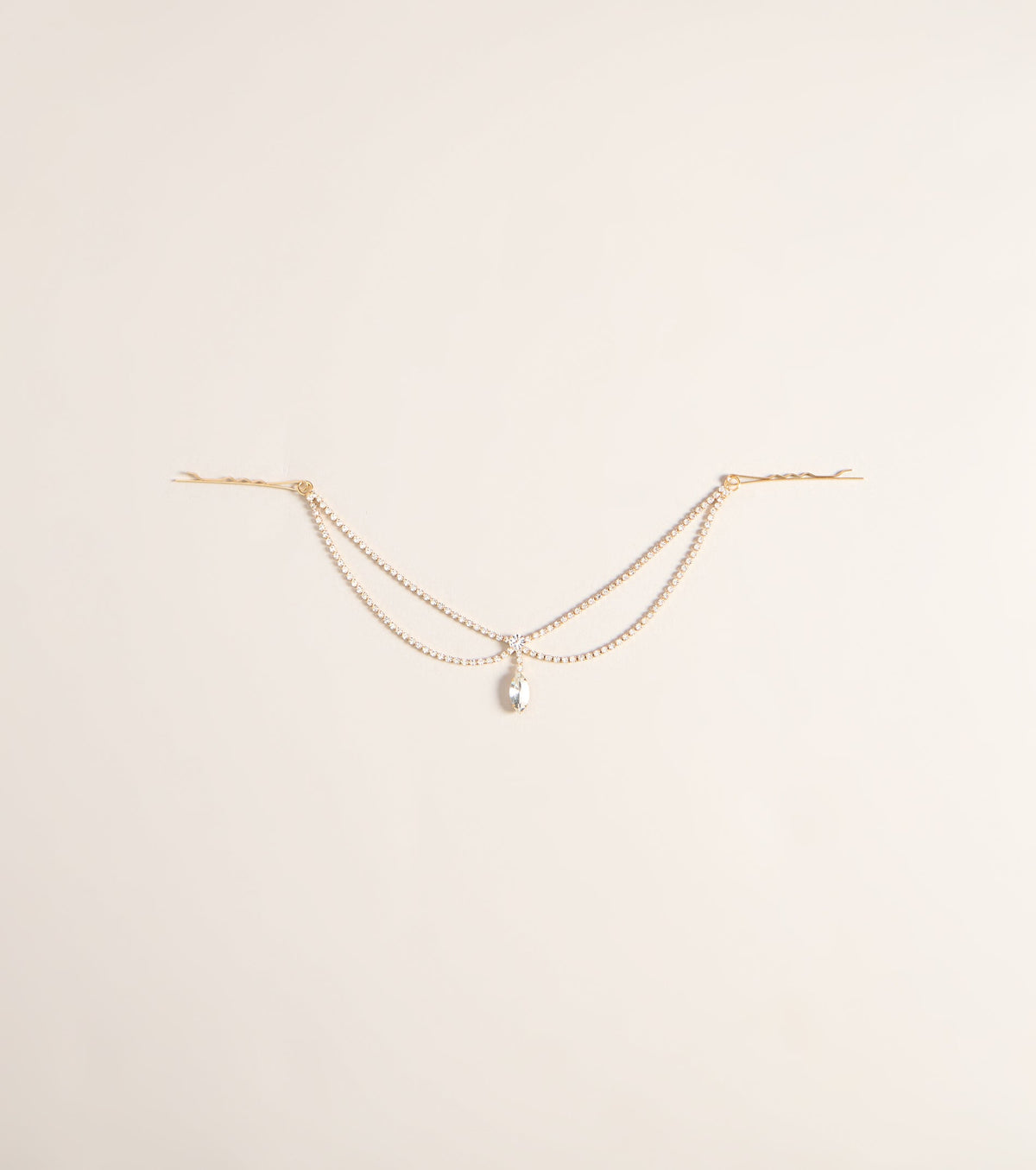 Crown Detail Rhinestone Hair Drape