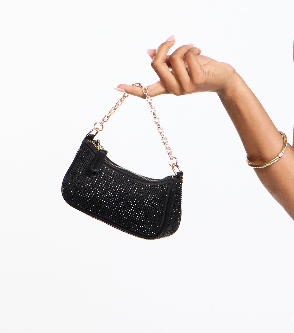 Midnight Plans Rhinestone Micro Bag