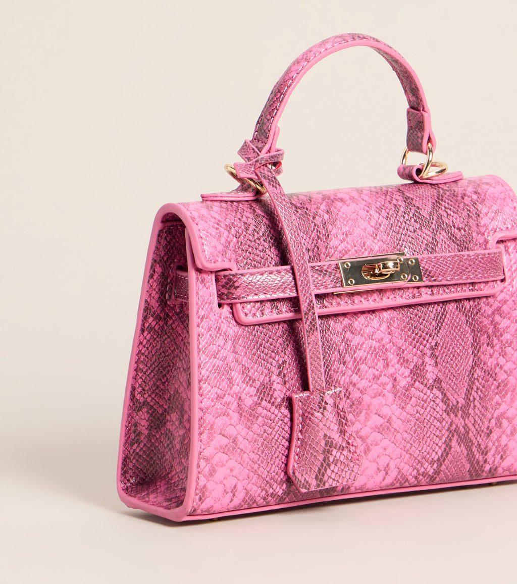 Little Luxe Twist Lock Mini Satchel Bag