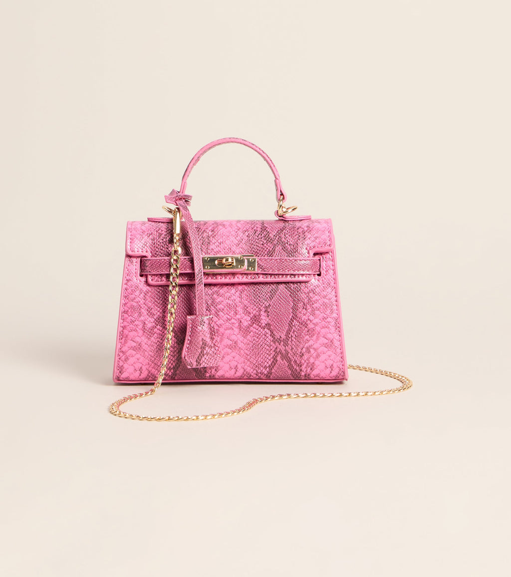 Little Luxe Twist Lock Mini Satchel Bag