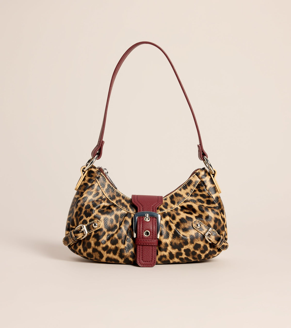 Wild Card Leopard Buckle Shoulder Bag