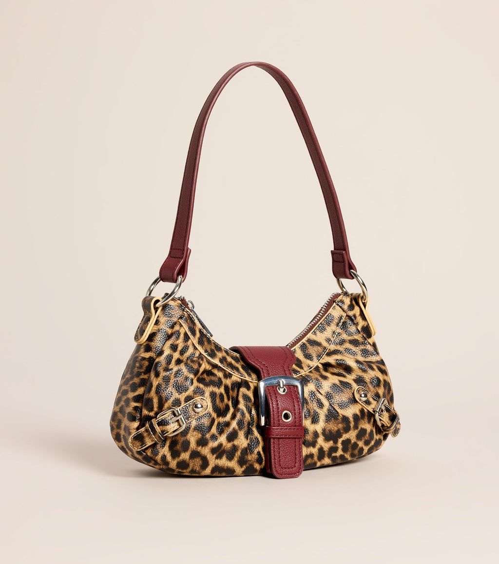 Wild Card Leopard Buckle Shoulder Bag