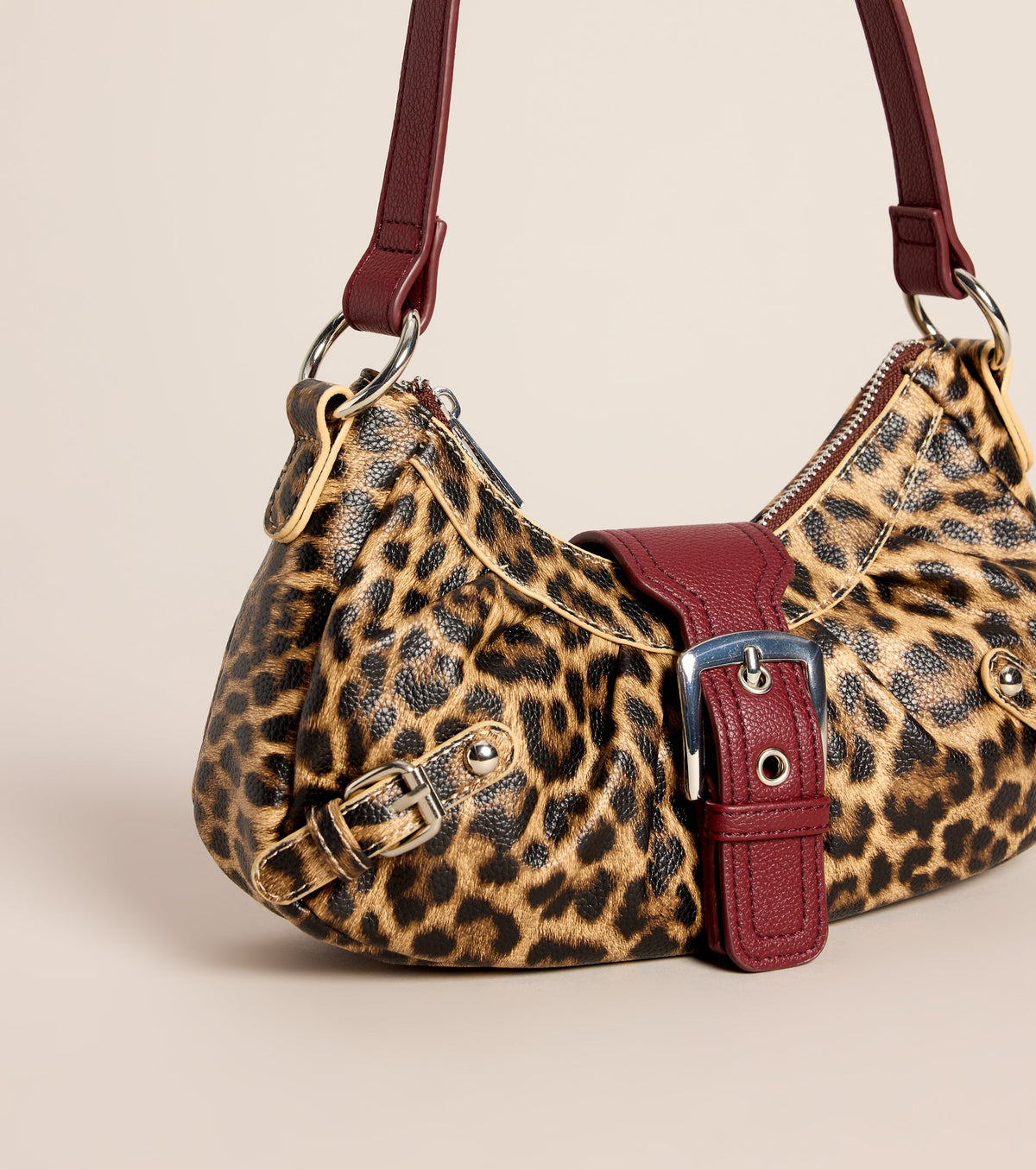 Wild Card Leopard Buckle Shoulder Bag