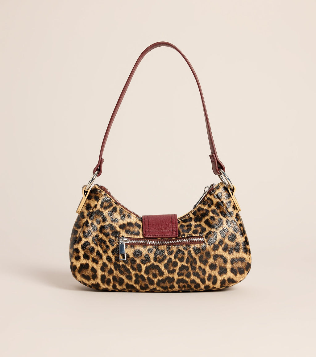 Wild Card Leopard Buckle Shoulder Bag