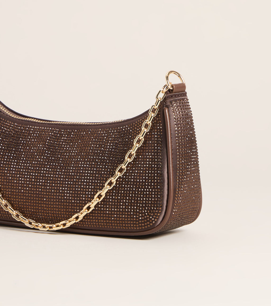 On The List Rhinestone Shoulder Bag