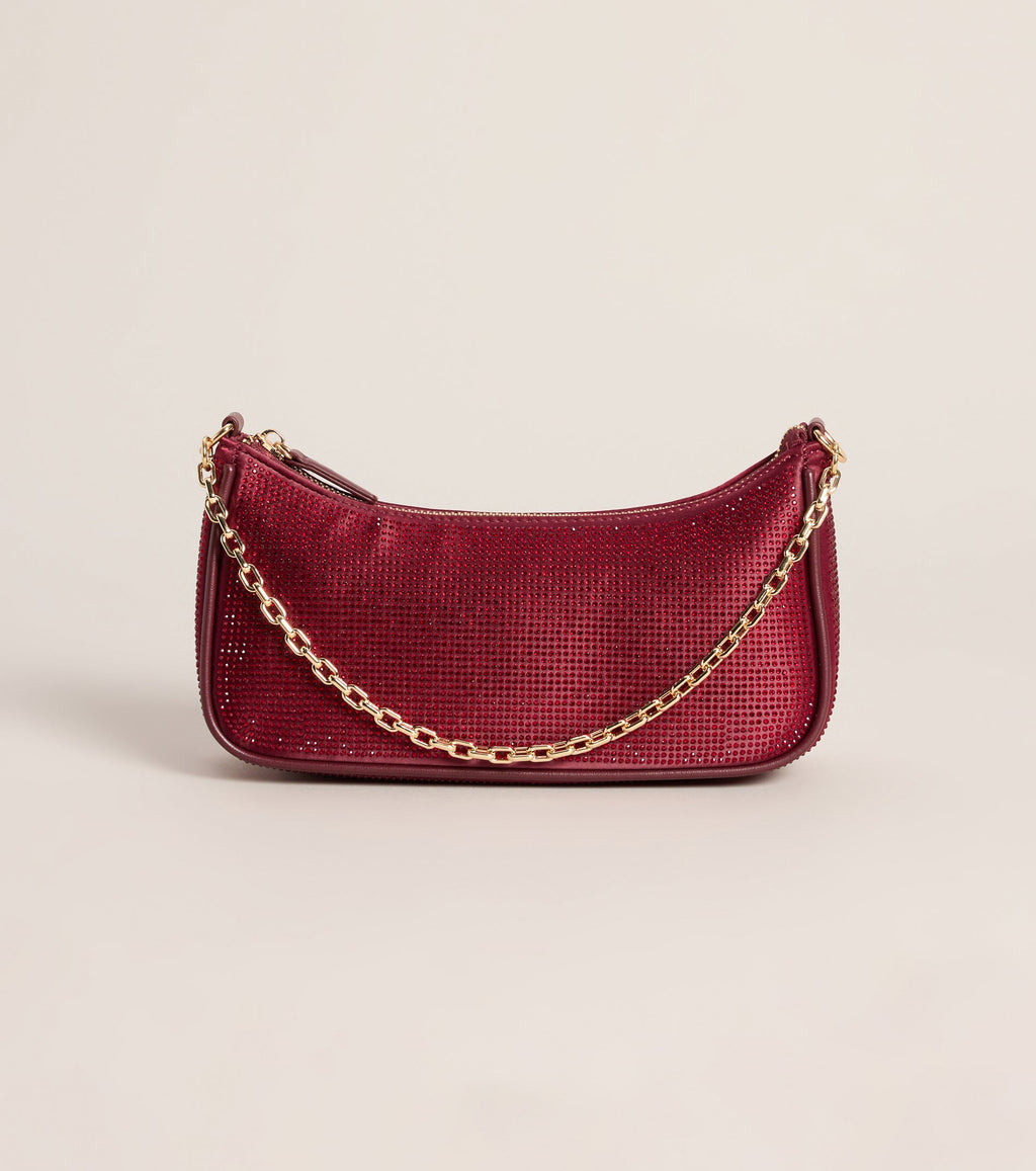 On The List Rhinestone Shoulder Bag