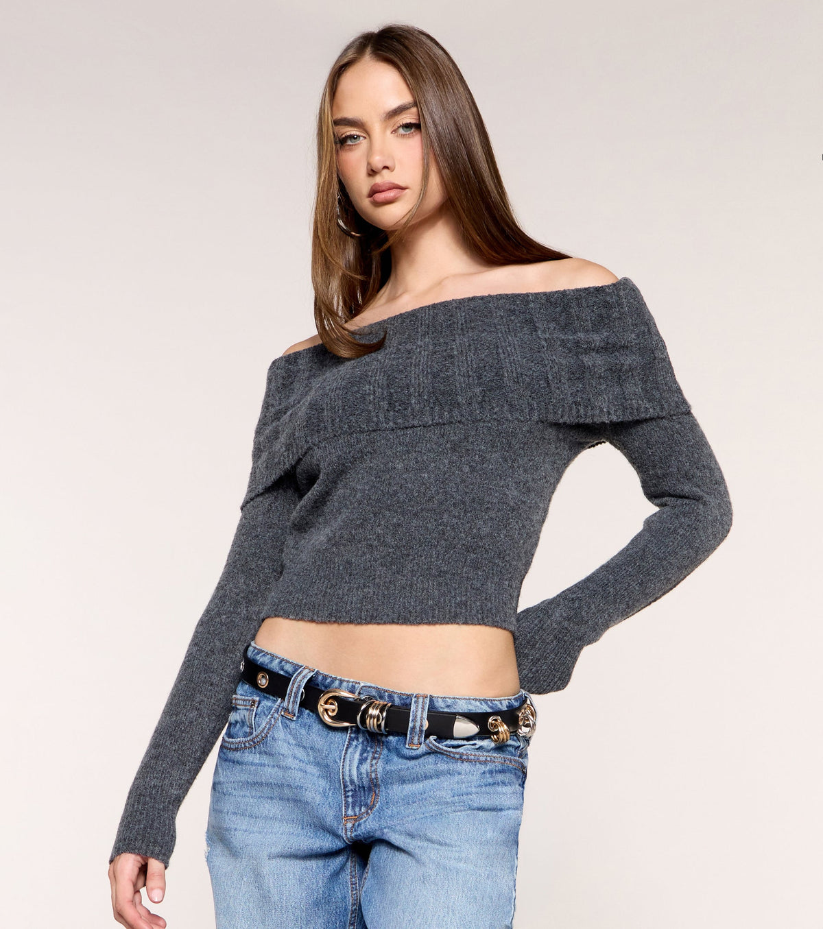 Hardware Remix Two-Tone Grommet Ring Belt