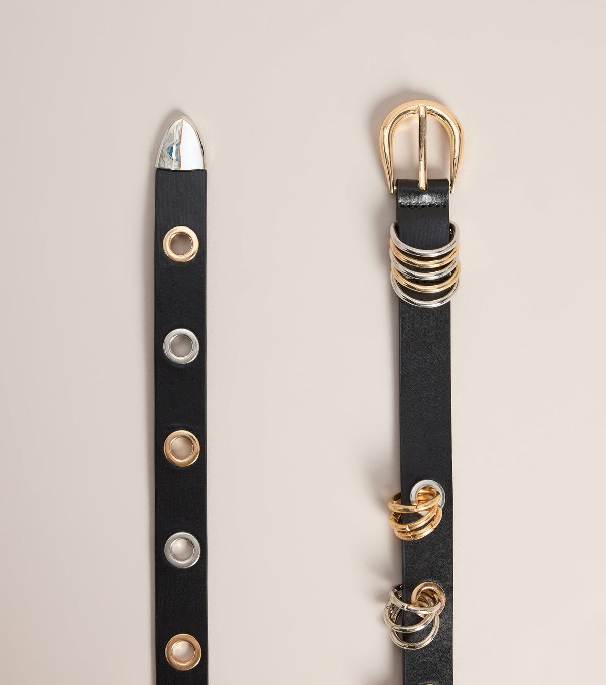 Hardware Remix Two-Tone Grommet Ring Belt