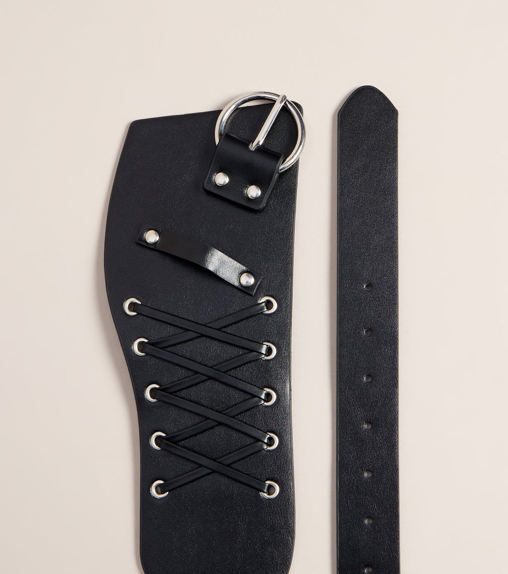 Waist Game Lace Up Faux Leather Belt