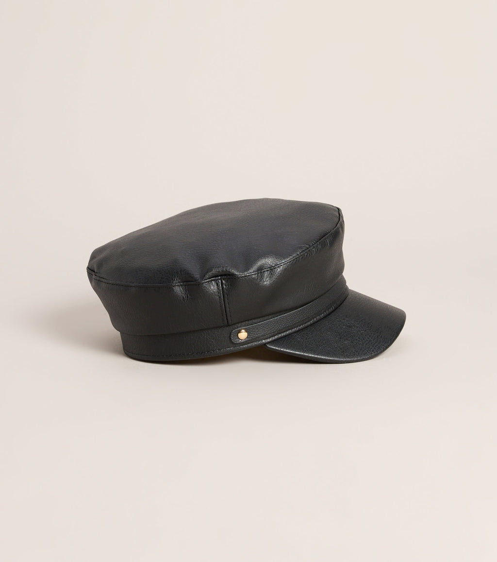 City Limits Faux Leather Cabby Hat