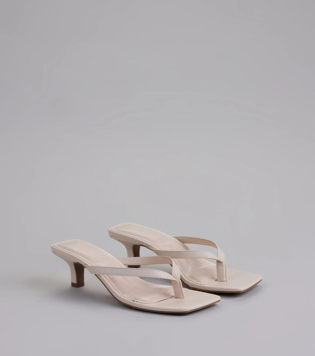 Feeling Chic Thong Square Toe Heels