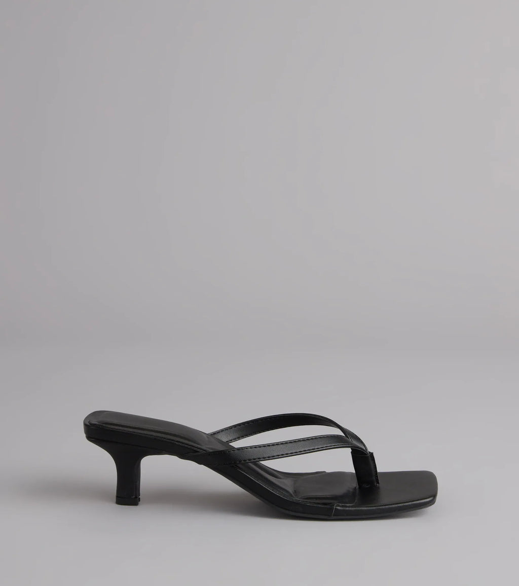 Feeling Chic Thong Square Toe Heels