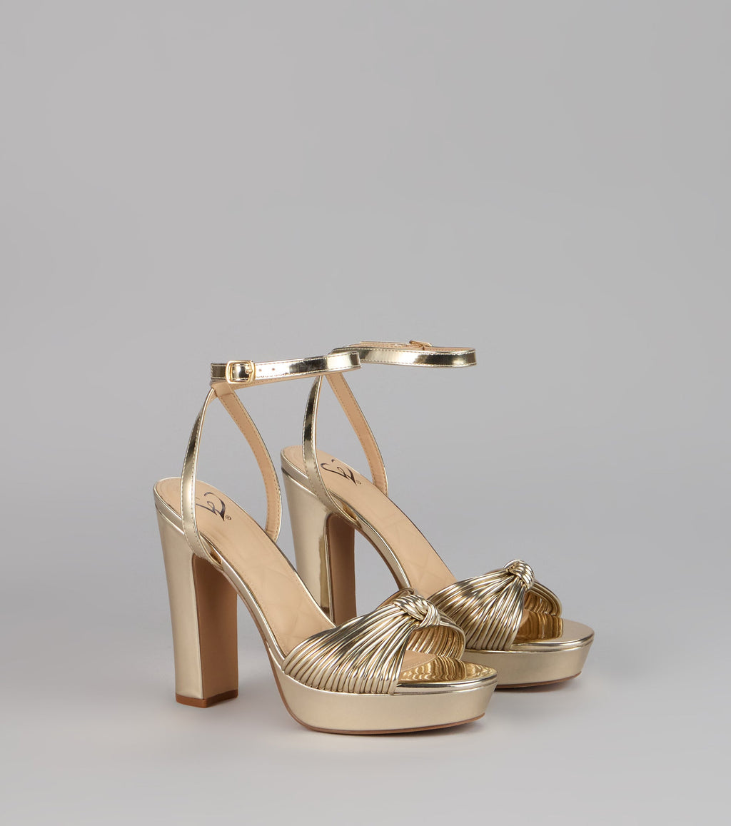 Extra Shine Platform Block Heels