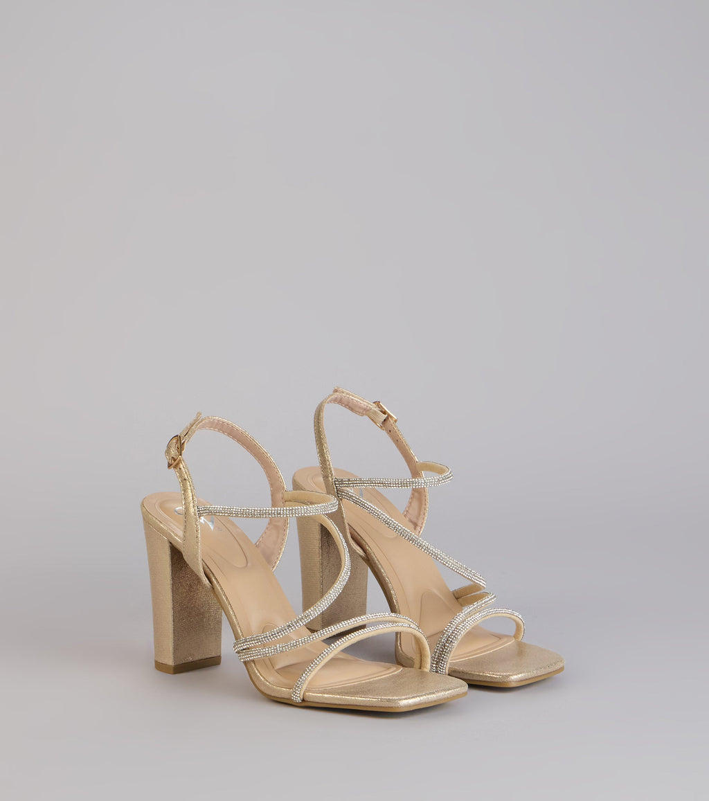 Dance Floor Dazzle Rhinestone Block Heels