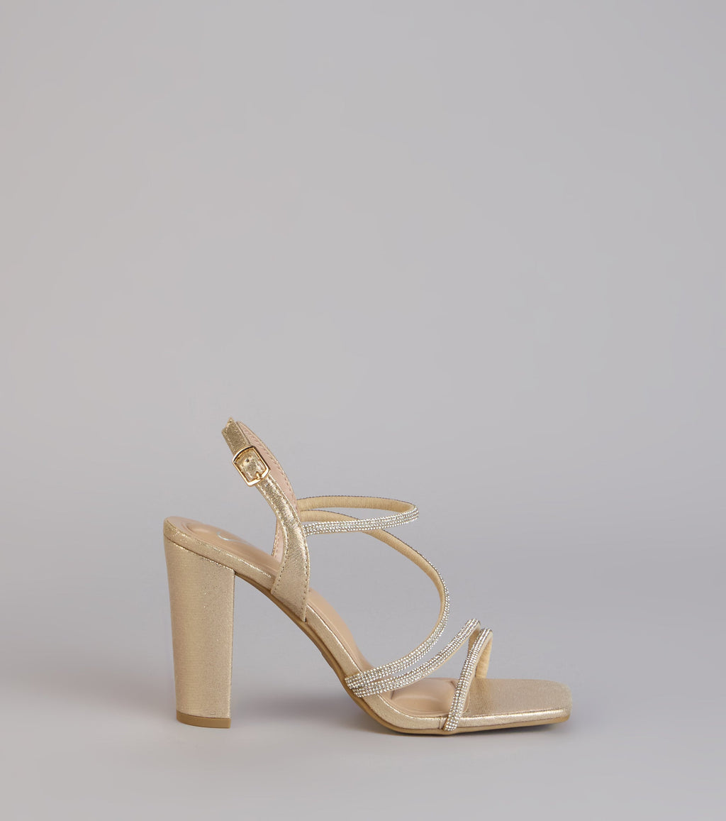 Dance Floor Dazzle Rhinestone Block Heels