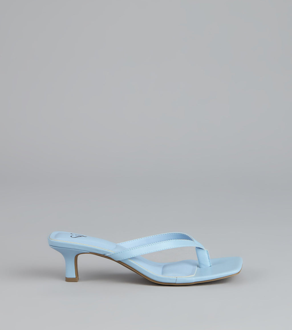 Feeling Chic Thong Square Toe Heels